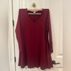 YELETE Elegant & Casual Dress Womens 3XL Burgundy Holiday Party Christmas NY